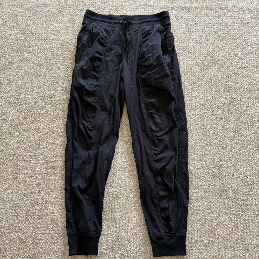 Lululemon Womens Jogger Pants Black Lightweight Drawstring Activewear Size M